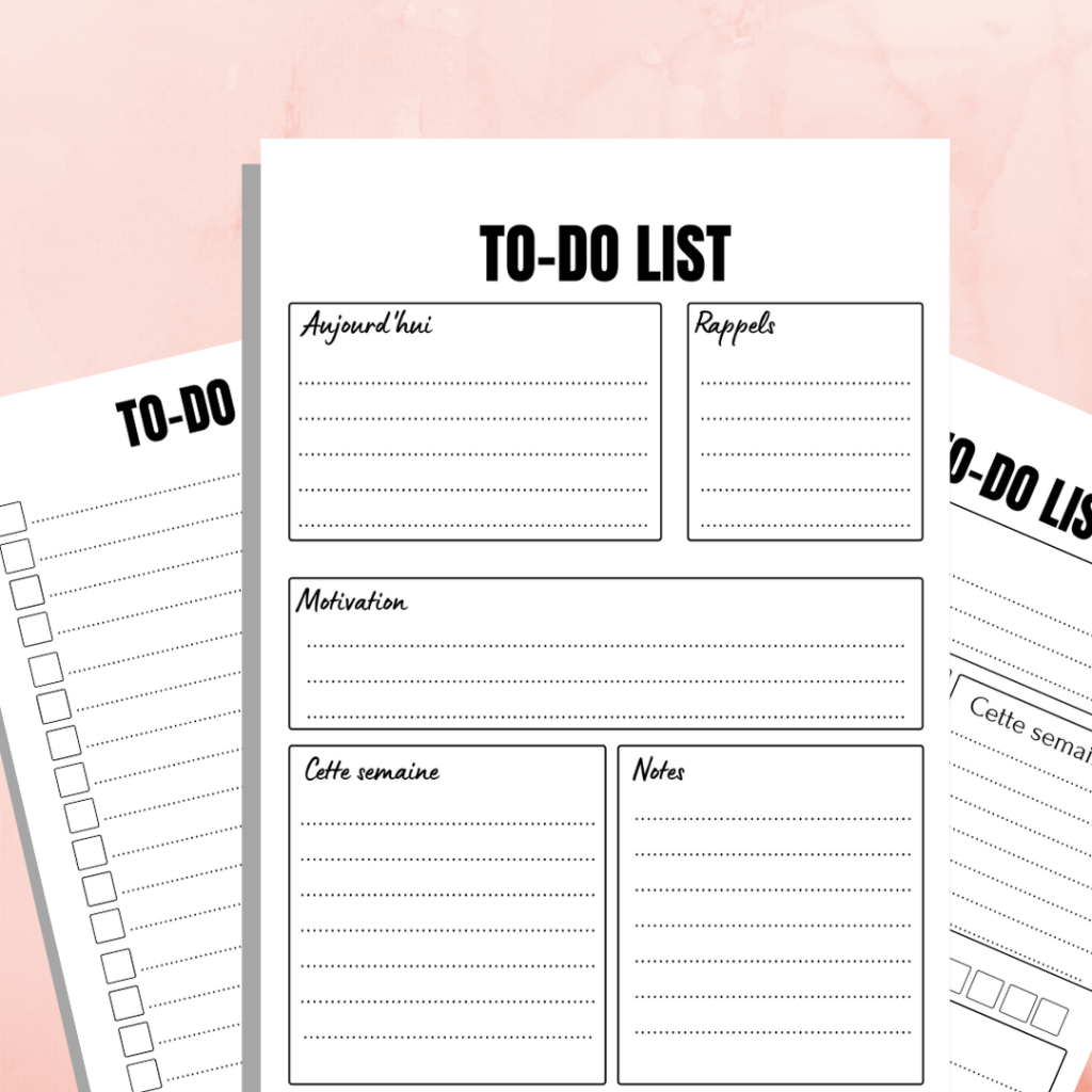 To-do liste à imprimer noir